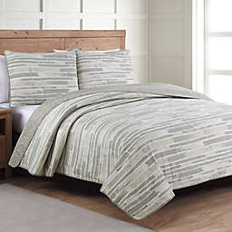Estate Collection Algarve 2-Piece Reversible Twin Quilt Set in Taupe