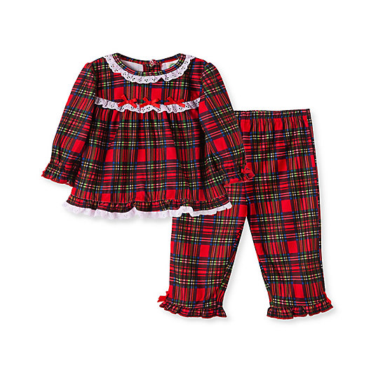 Alternate image 1 for Little Me® 2-Piece Girl's Plaid Pajamas Set