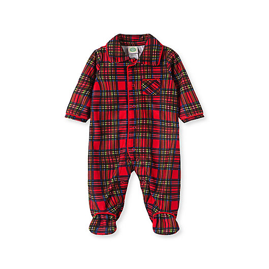 Alternate image 1 for Little Me® Boy's Plaid Footie Pajamas