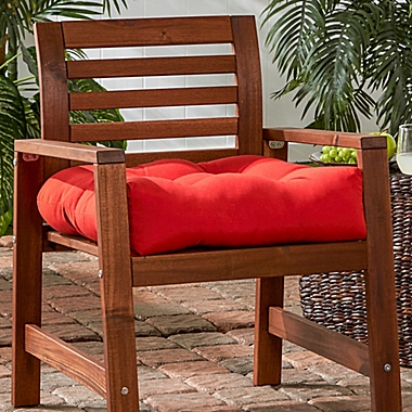 Greendale Home Fashions Solid Square Outdoor Chair Cushion in Red. View a larger version of this product image.