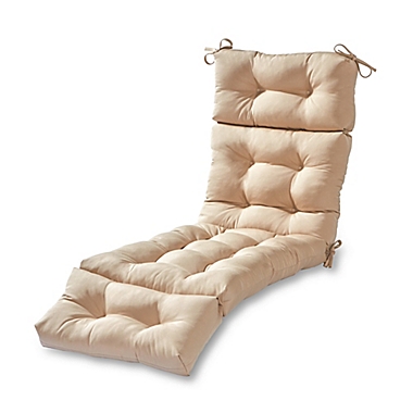 Greendale Home Fashions Solid Outdoor Chaise Lounge Cushion in Beige. View a larger version of this product image.