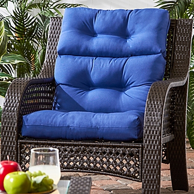 Greendale Home Fashions Outdoor High Back Chair Cushion in Blue. View a larger version of this product image.