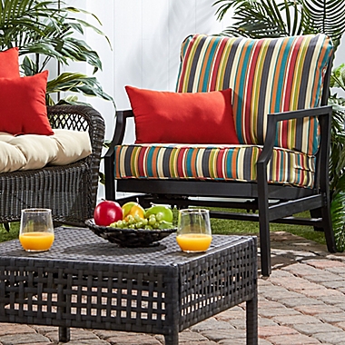 Greendale Home Fashions Stripe 2-Piece Outdoor Deep Seat Cushion Set. View a larger version of this product image.