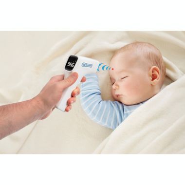 Non-Contact Digital Infrared Thermometer with Handle in White. View a larger version of this product image.
