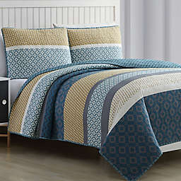 Alexis 3-Piece King Quilt Set in Blue