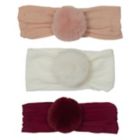 Alternate image 0 for So' Dorable 3-Pack Pom Pom Headbands in White/Pink/Burgundy