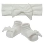 Alternate image 0 for So' Dorable Ivory Bow Ribbed Headband and Bootie Set