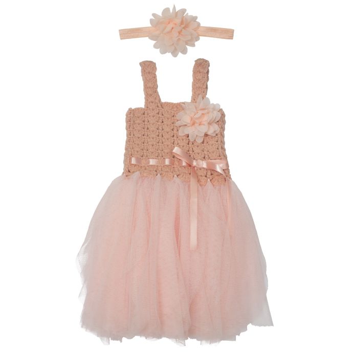 Elly Emmy Newborn 2 Piece Fancy Tutu And Headband Set In Dusty Rose Bed Bath Beyond