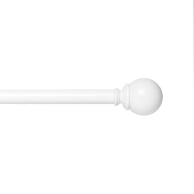 Umbra&reg; Cafe Ball 28 to 48-Inch Adjustable Curtain Rod in White. View a larger version of this product image.