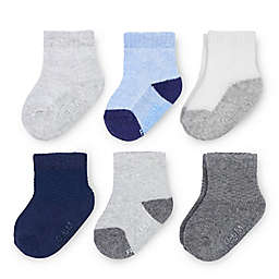 Fruit of the Loom Size 0-6M 6-Pack Texture Crew Socks in Grey