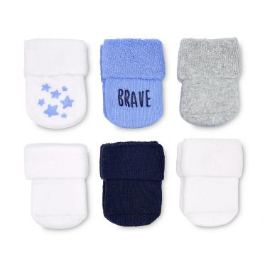 goldbug&trade; Size 0-3M 6-Pack Folded Cuff Socks in Blue Terry. View a larger version of this product image.