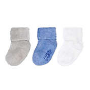goldbug&trade; 3-Pack Folded Cuff Chenille Socks in Blue