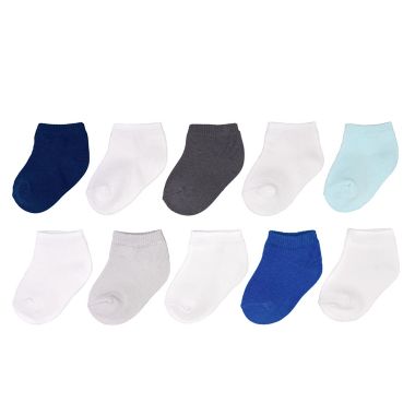 goldbug&trade; Size 3-12M 10-Pack Ankle Socks in Blue. View a larger version of this product image.