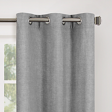 Wamsutta&reg; Collective Asher Chambray 63-Inch Blackout Curtain Panel in Grey (Single). View a larger version of this product image.
