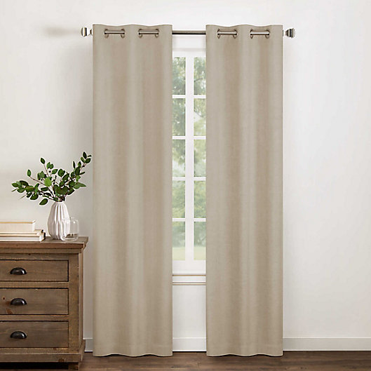 Alternate image 1 for Wamsutta® Collective Asher Chambray 63-Inch Blackout Curtain Panel in Natural (Single)