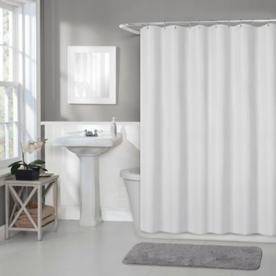 shower curtain over bath