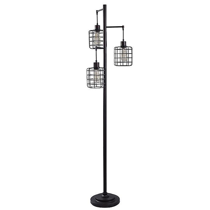 Collective Design Signature 71in Caged Industrial/Vintage Floor Lamp Light Black