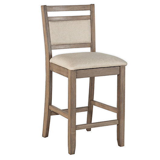 Hartland Upholstered Stool In Driftwood, Counter Height Stools No Assembly Required