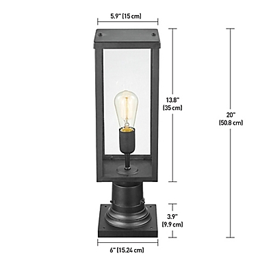 Globe Electric Bowery Post Mount Outdoor Light in Matte Black. View a larger version of this product image.