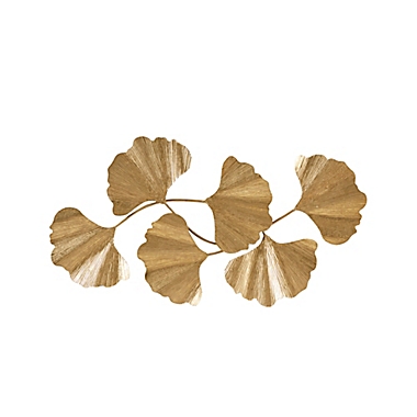 Martha Stewart Faye Gold Foil Ginkgo Leaf 43-Inch x 23.5-Inch Wall Art in Gold. View a larger version of this product image.