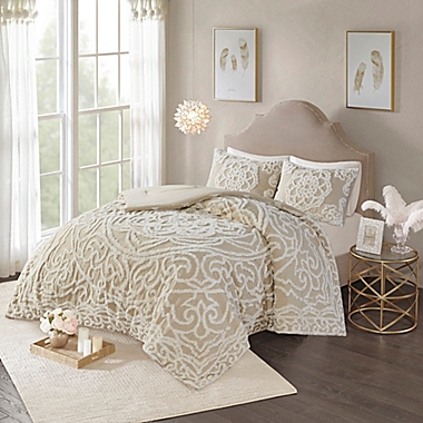 Madison Park Laetitia 3-Piece King/California King Comforter Set in Grey. View a larger version of this product image.
