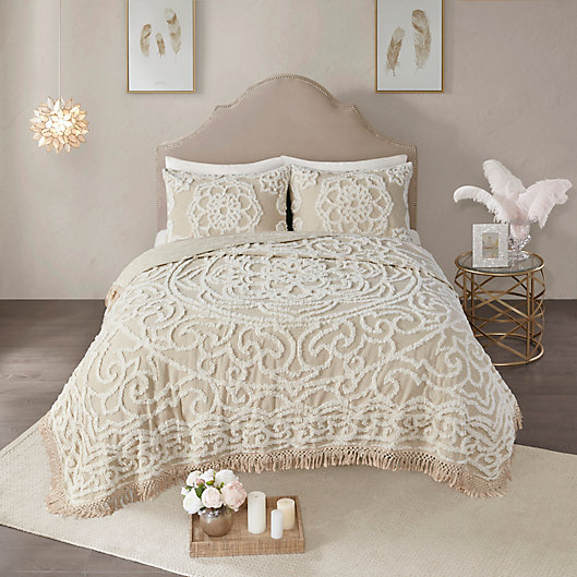 Madison Park Laetitia 3 Piece Coverlet, Bed Bath And Beyond Coverlet Sets