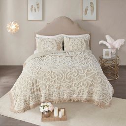 Madison Park Laetitia 3-Piece Full/Queen Coverlet Set in Taupe