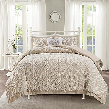 Madison Park Sabrina 4-Piece King/California King Comforter Set in Taupe. View a larger version of this product image.