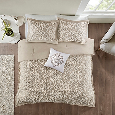 Madison Park Sabrina 4-Piece King/California King Comforter Set in Taupe. View a larger version of this product image.