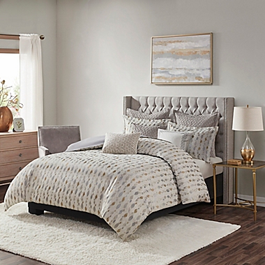 Madison Park Signature Sanctuary 9-Piece King Comforter Set in Taupe/Gold. View a larger version of this product image.