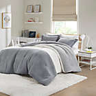 Alternate image 1 for Intelligent Design Arlow 3-Piece Color Block Sherpa Full/Queen Comforter Set in Grey/Ivory
