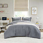 Alternate image 0 for Intelligent Design Arlow 3-Piece Color Block Sherpa Full/Queen Comforter Set in Grey/Ivory