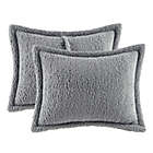 Alternate image 3 for Intelligent Design Arlow 3-Piece Color Block Sherpa Full/Queen Comforter Set in Grey/Ivory