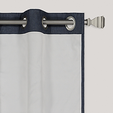 Wamsutta&reg; Collective Asher Chambray 63-Inch Blackout Curtain Panel in Navy (Single). View a larger version of this product image.