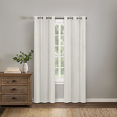 Wamsutta&reg; Collective Asher Chambray 63-Inch Blackout Curtain Panel in White (Single). View a larger version of this product image.