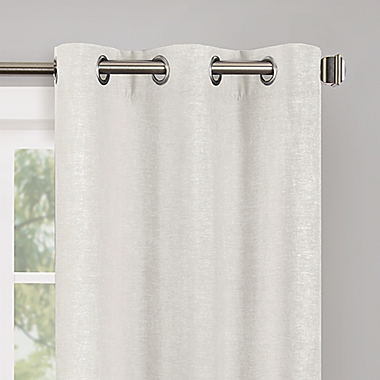 Wamsutta&reg; Collective Asher Chambray 63-Inch Blackout Curtain Panel in White (Single). View a larger version of this product image.