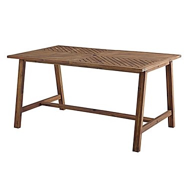 Forest Gate Rectangular Acacia Wood Patio Dining Table in Dark Brown. View a larger version of this product image.