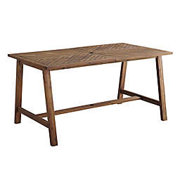 Forest Gate Rectangular Acacia Wood Patio Dining Table in Dark Brown