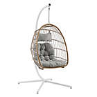 Alternate image 1 for Forest Gate Metal Swing Egg Chair with Stand in Brown