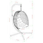 Alternate image 3 for Forest Gate Metal Swing Egg Chair with Stand in Grey