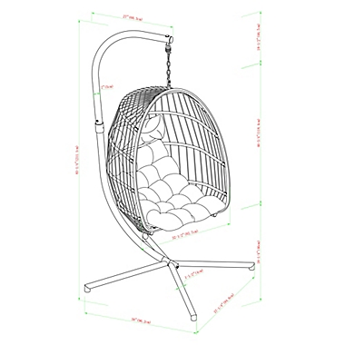 Forest Gate Metal Swing Egg Chair with Stand in Grey. View a larger version of this product image.