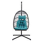 Alternate image 5 for Forest Gate Metal Swing Egg Chair with Stand in Teal