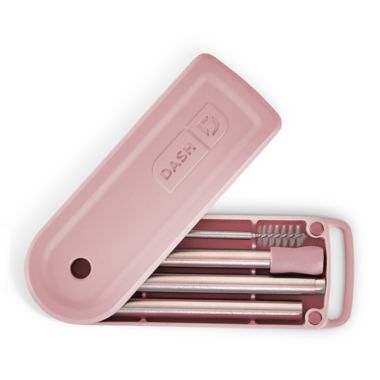 Dash&reg; Collapsible Magnetic Super Straw with Case in Rose. View a larger version of this product image.