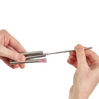 Dash&reg; Collapsible Magnetic Super Straw with Case in Rose. View a larger version of this product image.