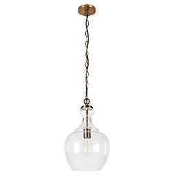 Westford Ceiling Pendant in Gold with Seeded Glass Shade