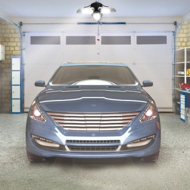 Beyond Bright&trade; 40-Watt Equivalent Utility Light in Black/Silver. View a larger version of this product image.