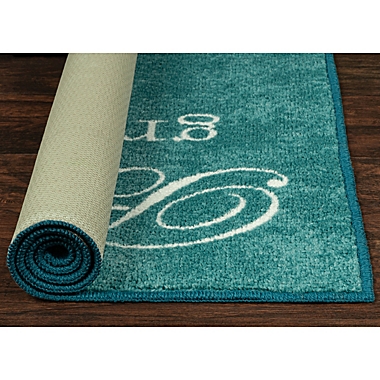 &quot;Be Grateful&quot; 20&quot; x 34&quot; Accent Rug in Blue. View a larger version of this product image.