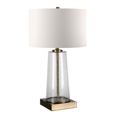 Henn&Hart Contemporary Seeded Glass Mini Lamp in Seeded Glass 