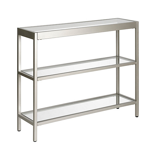 Alexis 36 Inch Console Table In Satin, 36 Inch Console Table With Shelves