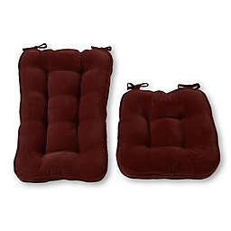 Greendale Home Fashions Hyatt 2-Piece Jumbo Rocking Chair Cushion Set in Burgundy